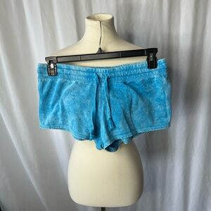 US Apparel Blue Tie-Dye Lounge Shorts Size L | Casual Drawstring Shorts